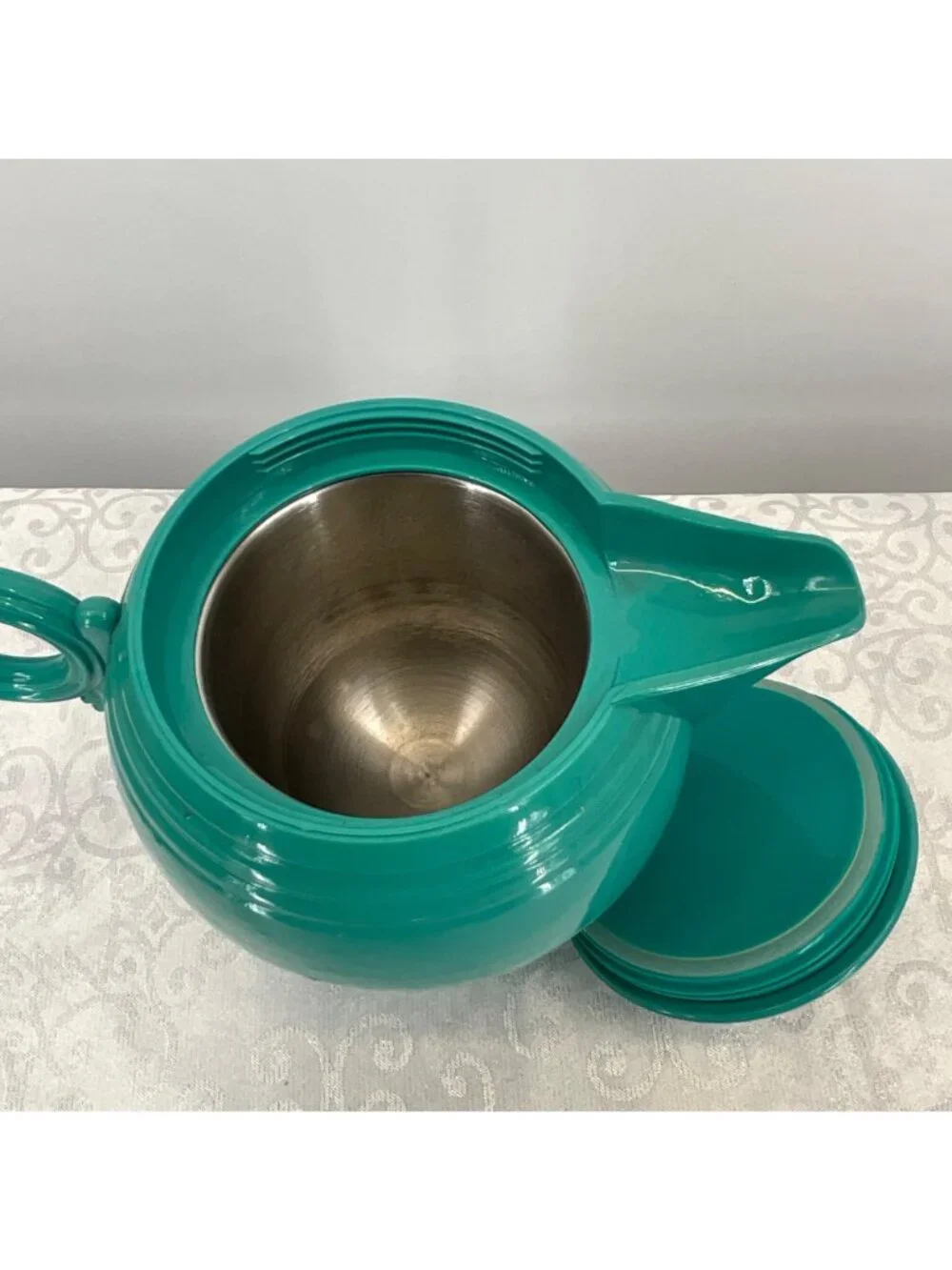 Fiesta‎ Teal/Aqua Thermal Insulated Plastic Teapot Stainless Interior